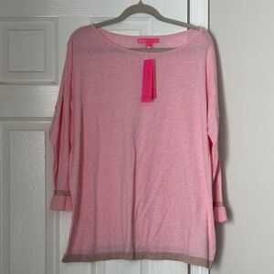 Lilly Pulitzer Women's Charla Sweater Coral Reef Tint Heather Extra Large NEW